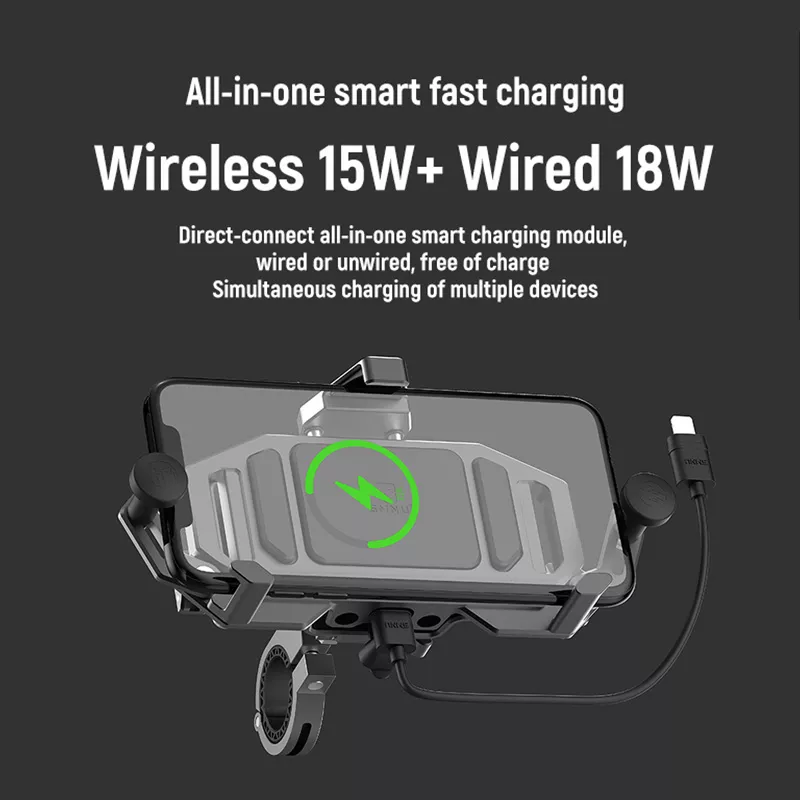 Dirt Bike Shockproof Phone Mount with Wireless & Wired Charging - AM02 - Image 6