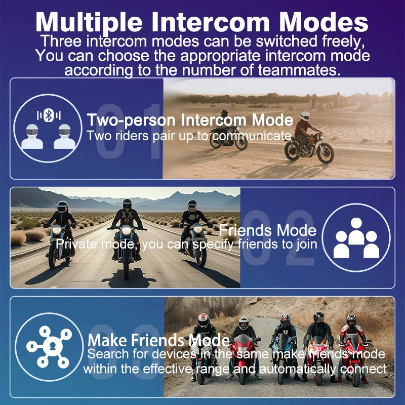 Auto-Networking & 8 Riders Motorcycle Helmet Bluetooth Intercom Headset-AM10 - Image 5