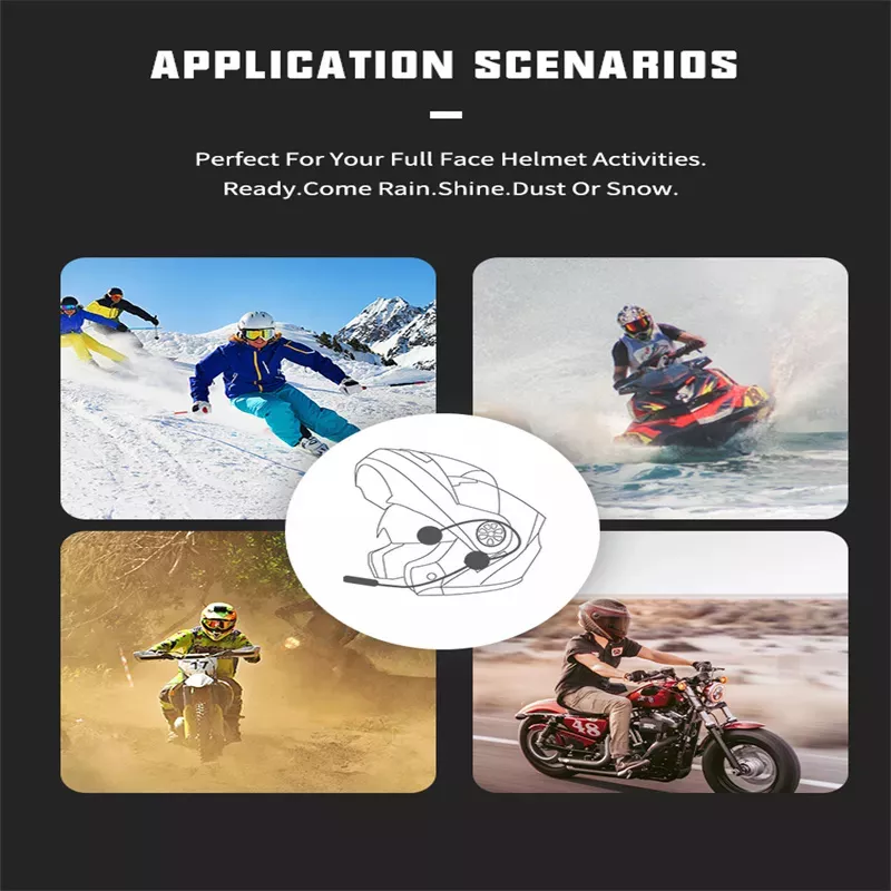 Wireless Bluetooth Helmet Speaker System & Hands-Free Motorcycle Headset-AM16 - Image 7