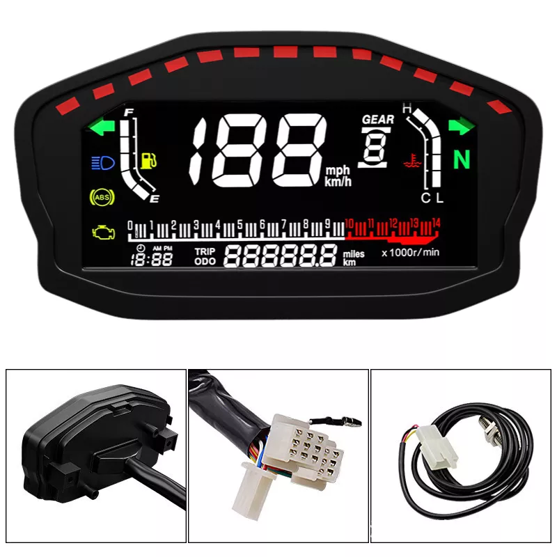 Smart Motorcycle Digital Instrument Cluster with Speed RPM Fuel Display-AM48 - Image 6