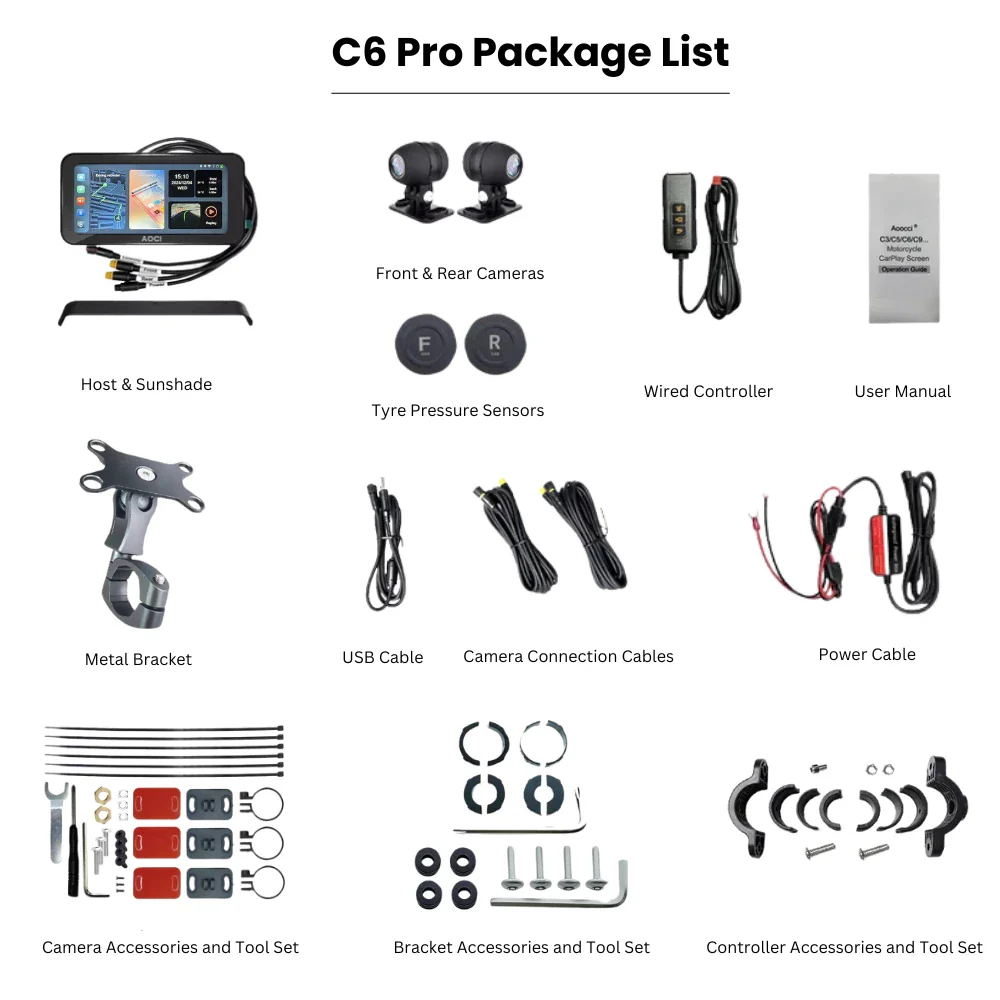 Aoocci C6 Pro 6" Emergency Recording Dash Cam Front & Rear Camera GPS - Image 4