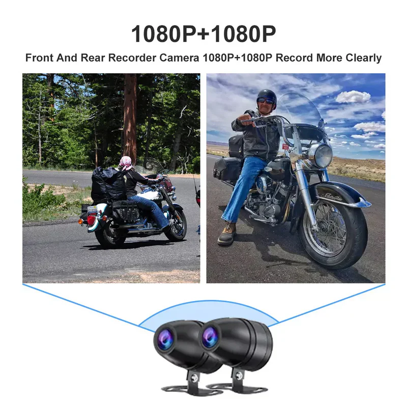 5" Portable CarPlay Motorcycle Camera Front&Rear Dash Cam - C5 - Image 5
