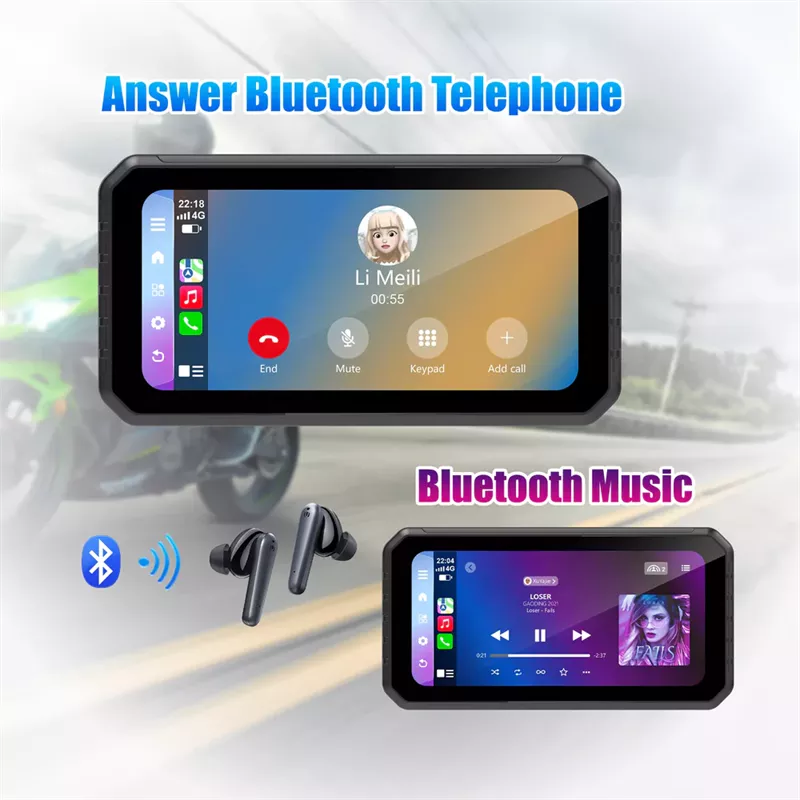 Motorcycle 6" GPS Dash Cam 1080P CarPlay/AA - C601 - Image 10