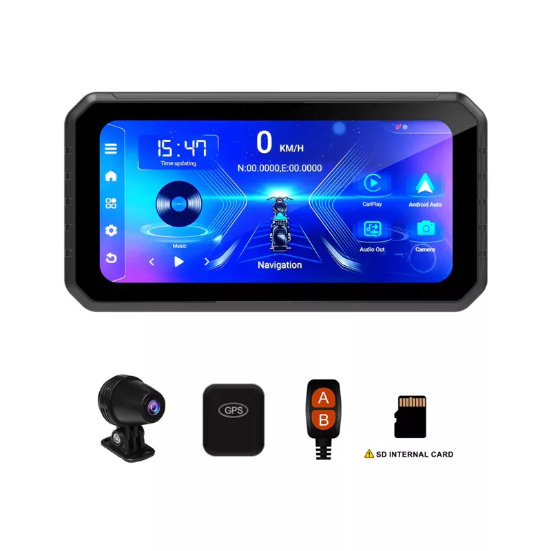 Motorcycle 6" GPS Dash Cam 1080P CarPlay/AA - C601 - Image 3