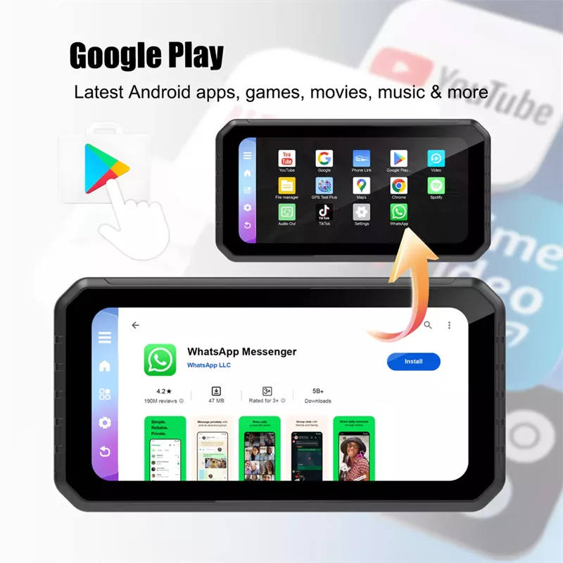 Motorcycle 6" GPS Dash Cam 1080P CarPlay/AA - C601 - Image 8