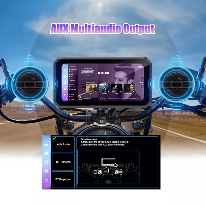 Motorcycle 6" GPS Dash Cam 1080P CarPlay/AA - C601 - Image 9